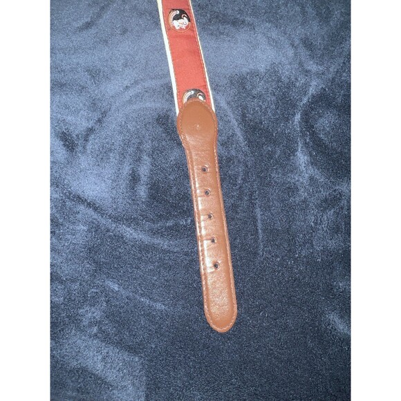 FSU Florida State Univ Belt Mens Sz 44 campus Classics Leather Canvas Woven - Picture 7 of 8